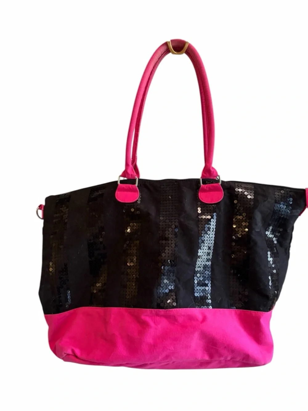 Victoria's Secret Black & Pink Sequin Weekender - Picture 3 of 6